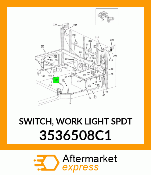 SWITCH, WORK LIGHT SPDT 3536508C1