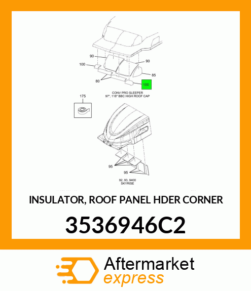 INSULATOR, ROOF PANEL HDER CORNER 3536946C2