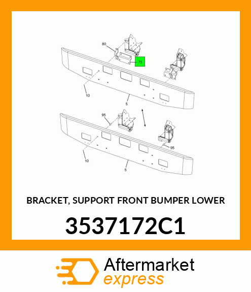 BRACKET, SUPPORT FRONT BUMPER LOWER 3537172C1