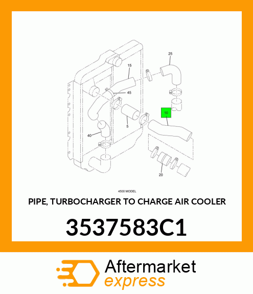 PIPE, TURBOCHARGER TO CHARGE AIR COOLER 3537583C1