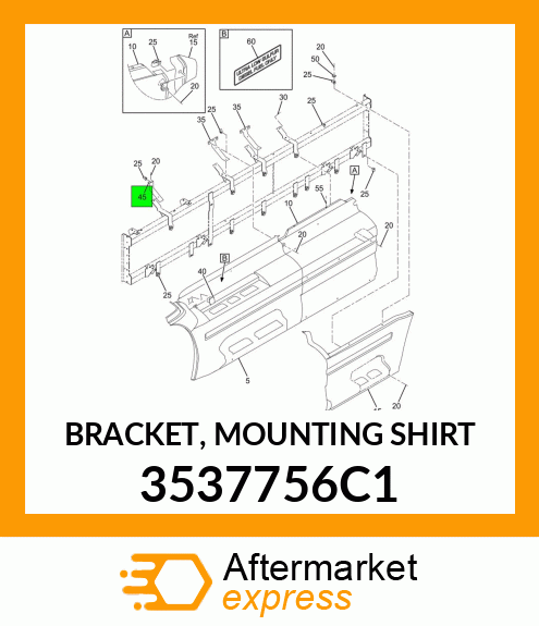 BRACKET, MOUNTING SHIRT 3537756C1