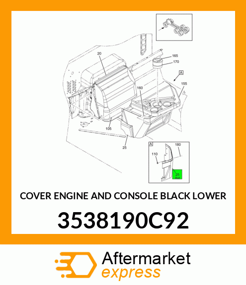 COVER ENGINE AND CONSOLE BLACK LOWER 3538190C92