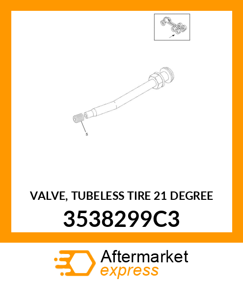 VALVE, TUBELESS TIRE 21 DEGREE 3538299C3