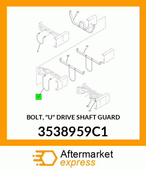 BOLT, "U" DRIVE SHAFT GUARD 3538959C1
