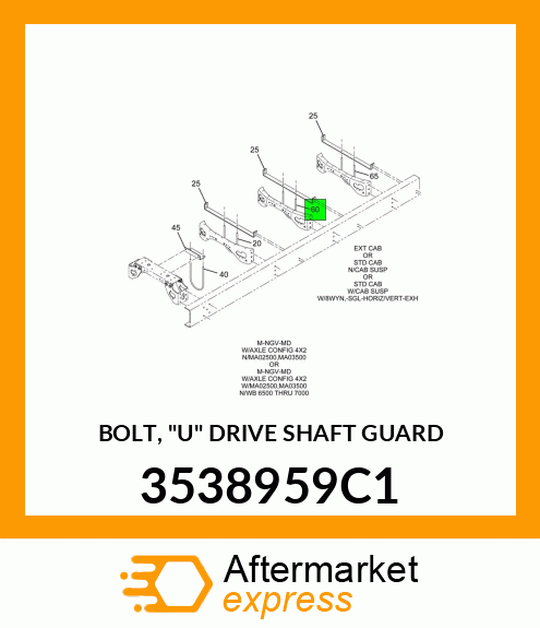 BOLT, "U" DRIVE SHAFT GUARD 3538959C1