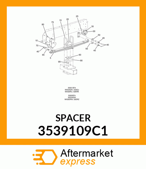 SPACER, SPRING BRACKET FRONT 3539109C1