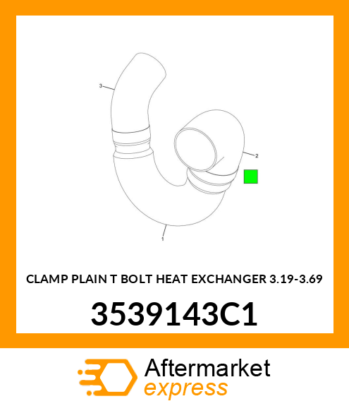 CLAMP PLAIN "T" BOLT HEAT EXCHANGER 3.19"-3.69" 3539143C1