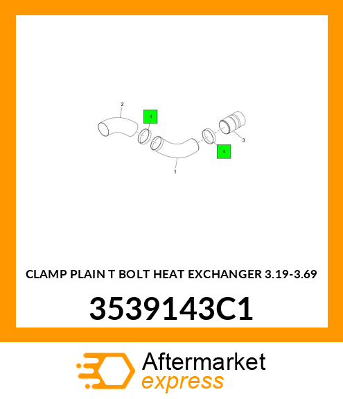 CLAMP PLAIN "T" BOLT HEAT EXCHANGER 3.19"-3.69" 3539143C1