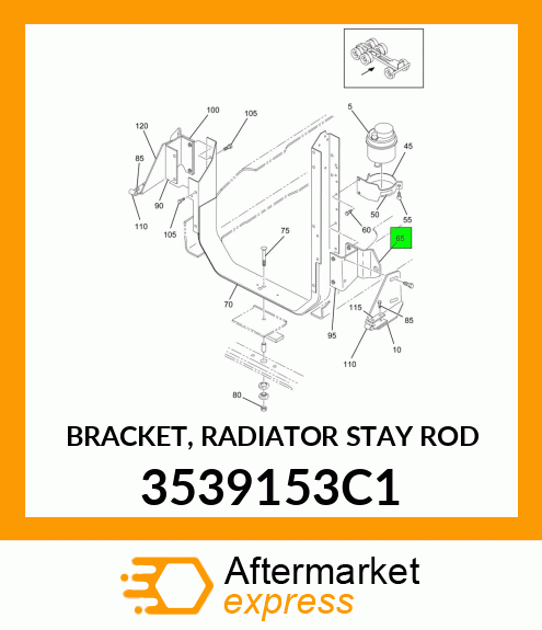 BRACKET, RADIATOR STAY ROD 3539153C1