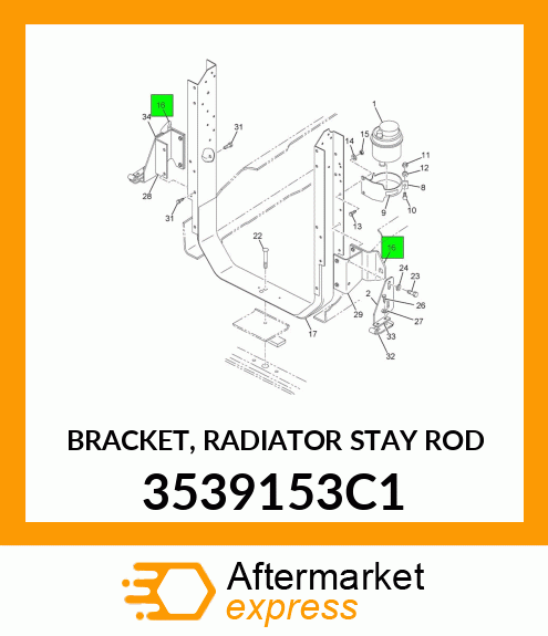 BRACKET, RADIATOR STAY ROD 3539153C1