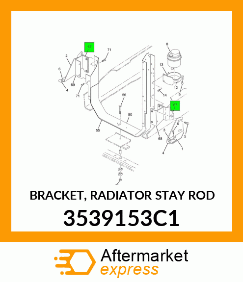 BRACKET, RADIATOR STAY ROD 3539153C1