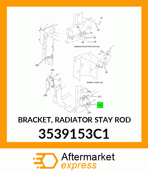 BRACKET, RADIATOR STAY ROD 3539153C1