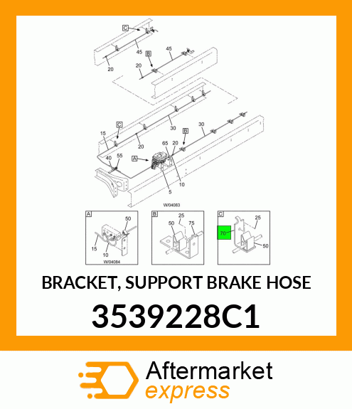 BRACKET, SUPPORT BRAKE HOSE 3539228C1