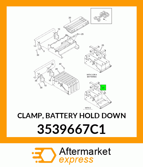 CLAMP, BATTERY HOLD DOWN 3539667C1