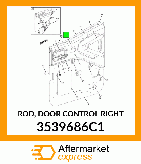 ROD, DOOR CONTROL RIGHT 3539686C1