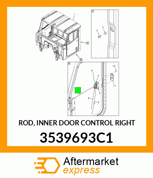 ROD, INNER DOOR CONTROL RIGHT 3539693C1
