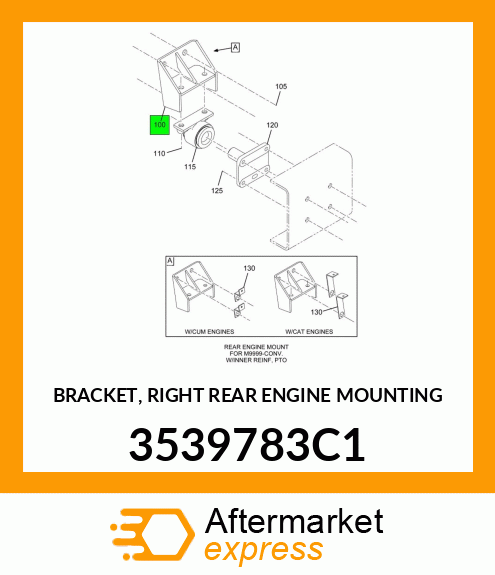 BRACKET, RIGHT REAR ENGINE MOUNTING 3539783C1