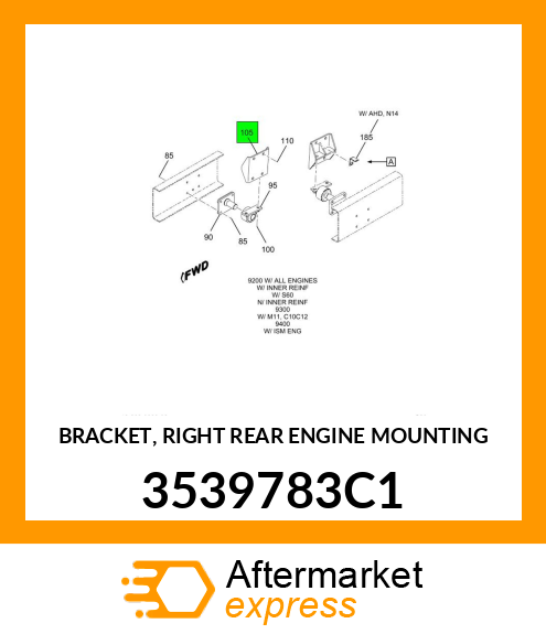 BRACKET, RIGHT REAR ENGINE MOUNTING 3539783C1