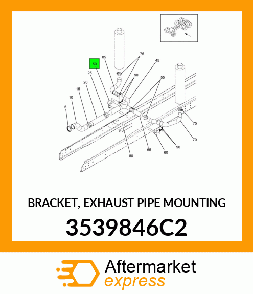 BRACKET, EXHAUST PIPE MOUNTING 3539846C2