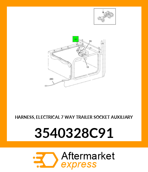 HARNESS, ELECTRICAL 7 WAY TRAILER SOCKET AUXILIARY 3540328C91