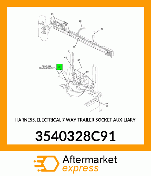 HARNESS, ELECTRICAL 7 WAY TRAILER SOCKET AUXILIARY 3540328C91