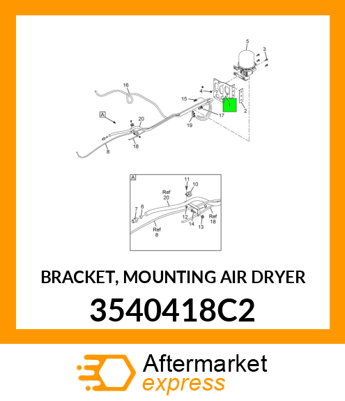 BRACKET, MOUNTING AIR DRYER 3540418C2