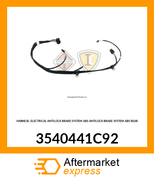HARNESS, ELECTRICAL ANTILOCK BRAKE SYSTEM ABS ANTILOCK BRAKE SYSTEM ABS REAR 3540441C92