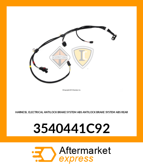 HARNESS, ELECTRICAL ANTILOCK BRAKE SYSTEM ABS ANTILOCK BRAKE SYSTEM ABS REAR 3540441C92