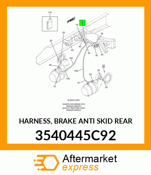 HARNESS, BRAKE ANTI SKID REAR 3540445C92