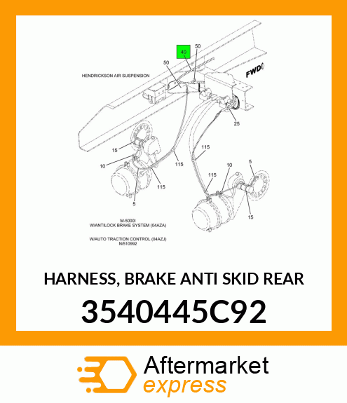 HARNESS, BRAKE ANTI SKID REAR 3540445C92