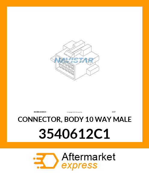 CONNECTOR, BODY 10 WAY MALE 3540612C1