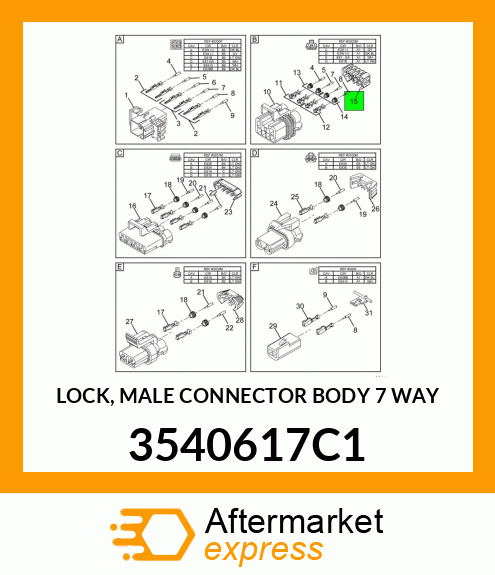 LOCK, MALE CONNECTOR BODY 7 WAY 3540617C1