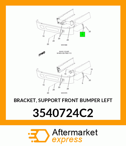 BRACKET, SUPPORT FRONT BUMPER LEFT 3540724C2