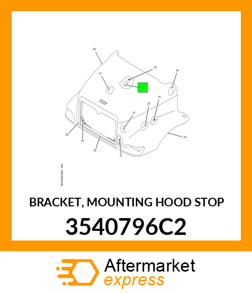 BRACKET, MOUNTING HOOD STOP 3540796C2