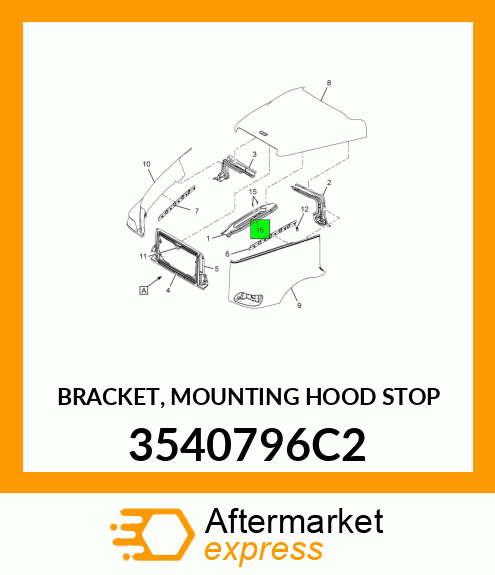 BRACKET, MOUNTING HOOD STOP 3540796C2