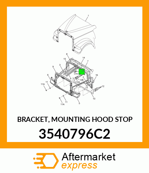 BRACKET, MOUNTING HOOD STOP 3540796C2