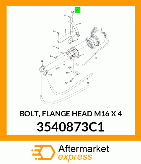 BOLT, FLANGE HEAD M16 X 4 3540873C1