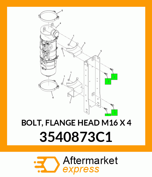 BOLT, FLANGE HEAD M16 X 4 3540873C1