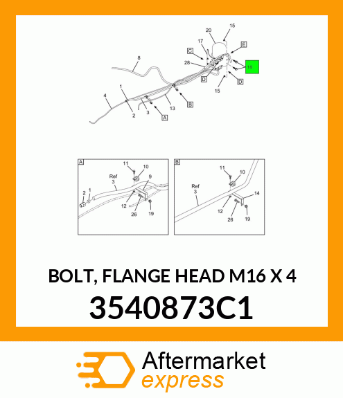 BOLT, FLANGE HEAD M16 X 4 3540873C1