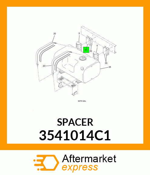 SPACER, FUEL TANK MOUNTING BRACKET 3541014C1