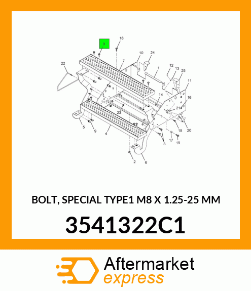 BOLT, SPECIAL TYPE1 M8 X 1.25-25 MM 3541322C1