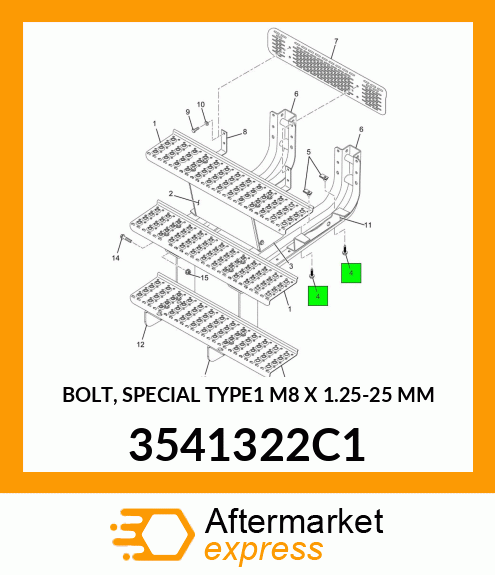 BOLT, SPECIAL TYPE1 M8 X 1.25-25 MM 3541322C1