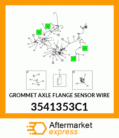 GROMMET AXLE FLANGE SENSOR WIRE 3541353C1