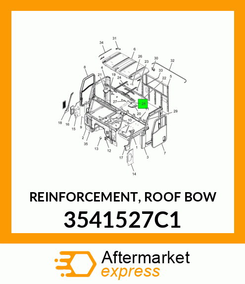 REINFORCEMENT, ROOF BOW 3541527C1