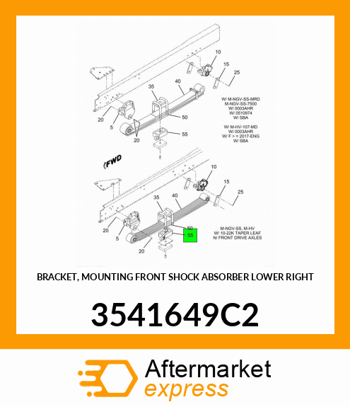 BRACKET, MOUNTING FRONT SHOCK ABSORBER LOWER RIGHT 3541649C2