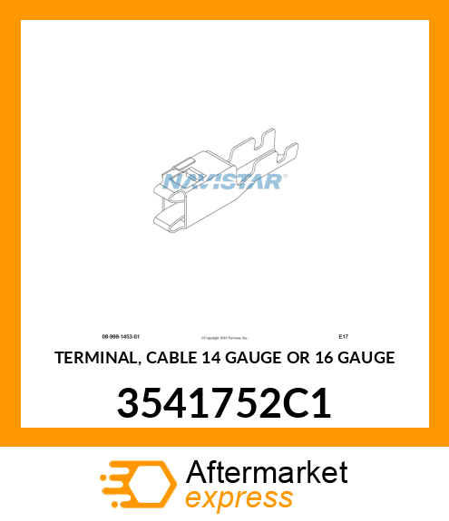 TERMINAL, CABLE 14 GAUGE OR 16 GAUGE 3541752C1