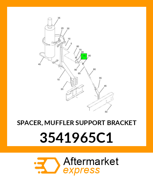 SPACER, MUFFLER SUPPORT BRACKET 3541965C1