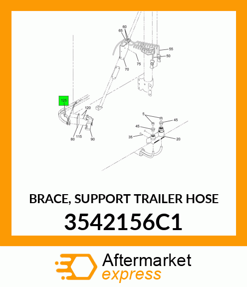 BRACE, SUPPORT TRAILER HOSE 3542156C1