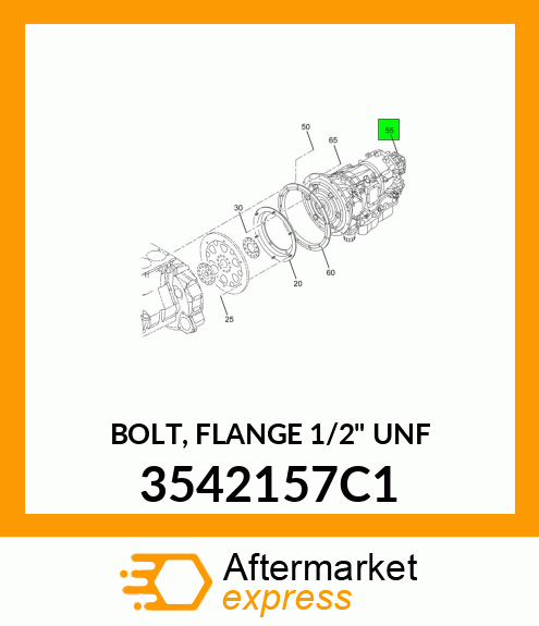 BOLT, FLANGE 1/2" UNF 3542157C1