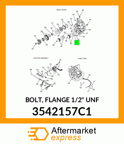 BOLT, FLANGE 1/2" UNF 3542157C1